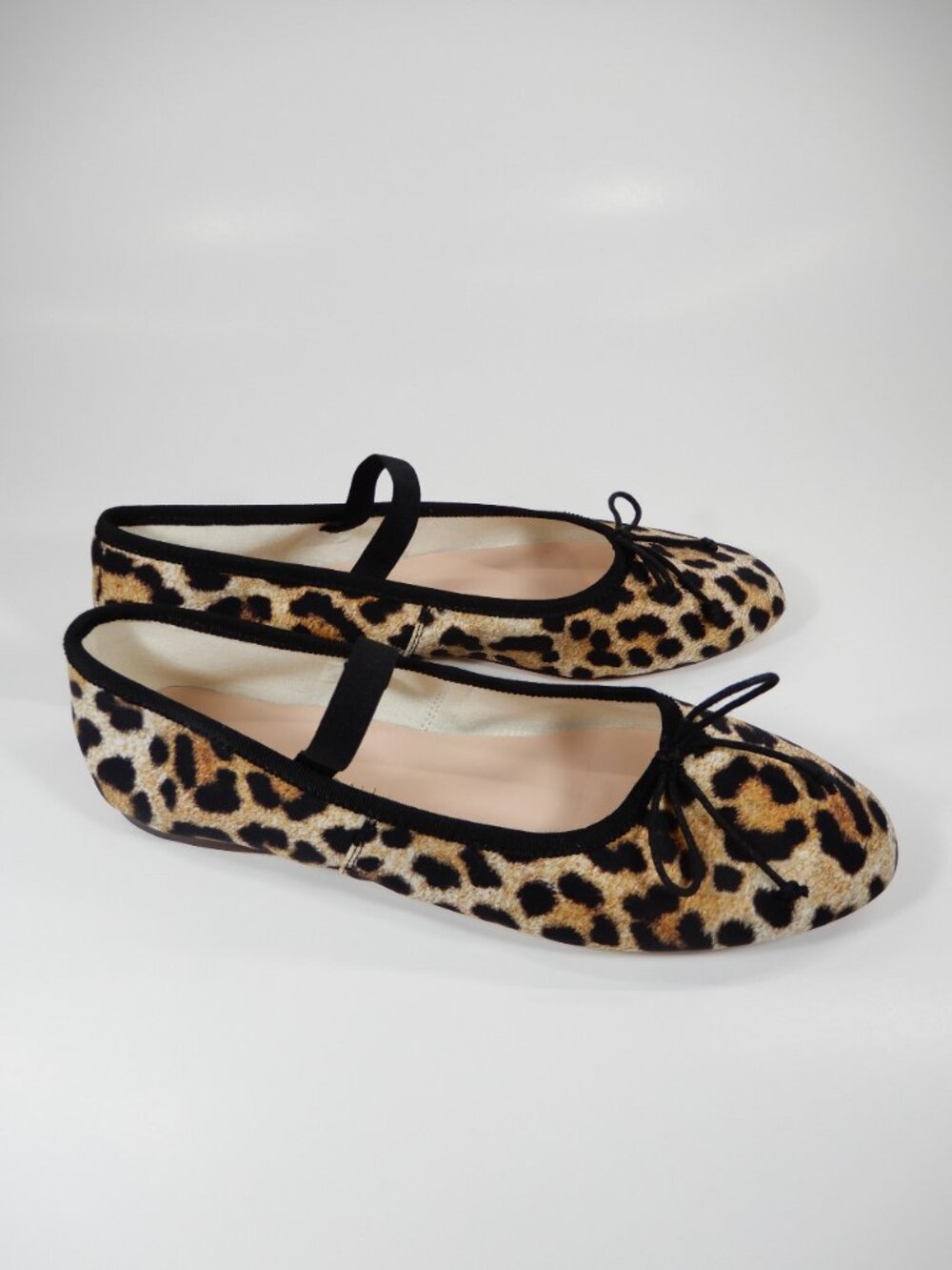 LOEFFLER RANDALL Leonie Soft Ballet Flats Size 7 Leopard Jersey Bow NEW - Picture 4 of 13